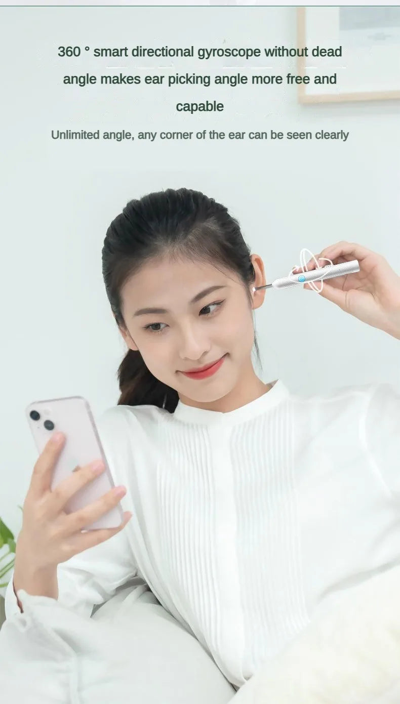 Wireless Visual Silicone Ear Spoon Endoscope Earpick Camera Otoscope Safe Ear Cleaner for Kids & Adults