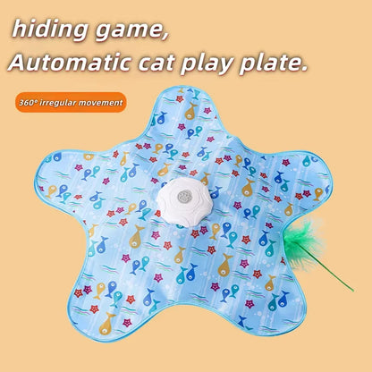 Cat Hunting Hood Toy Automatic Turntable Cat Teasing Stick Pet Game Hood Cat Interactive Hidden Hood Toy Consumes Cat Power