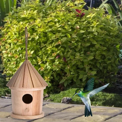 Wooden Bird House Feeder DIY Bird Nest Outdoor Hanging Birds Houses Home Decoration Gardening Decoration