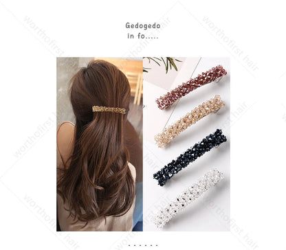 New Korean Elegant Hairpins Hairgrips Crystal Rhinestone Barrettes Hair Clips For Women Girls Hair Accessories