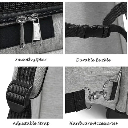 2 in 1 Large Pet Backpack Cat Stroller Pet Carrier with Wheels Portable Foldable Tie-Rod Pet Bag Cat and Dog Travel Carrier Bag