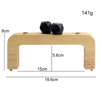 1PC Macaron Candy Color Wallet Solid Wood Handle Frame Retro Bag Messenger Bag Curved Solid Wood Resin Head Gold DIY Handle
