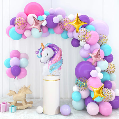 Rainbow Unicorn Balloons Garland Arch Kit Unicorn Birthday Party Decor Kids Wedding Birthday Supplies Baby Shower Latex Balloons