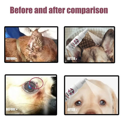 Pet Skin Spray Fleas Tick and Mosquitoes Spray for Dogs Cats and Home Fleas Eliminator Control Prevention Protect Dog Perfume