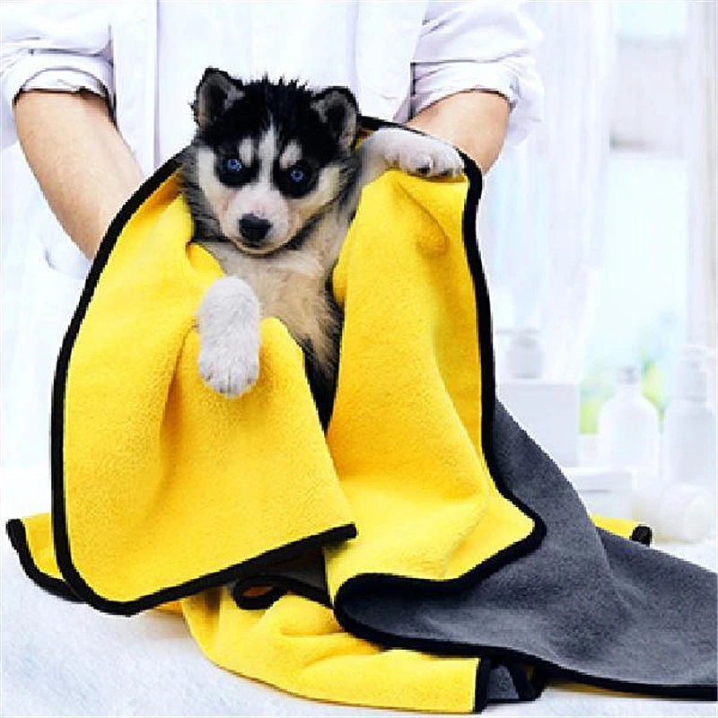 Quick-Drying Pet Towel Absorbent Pet Bath Towel for Dogs Cats Soft Lint-Free Fiber Dog Towels Pet Cat Blanket Pet Supplies