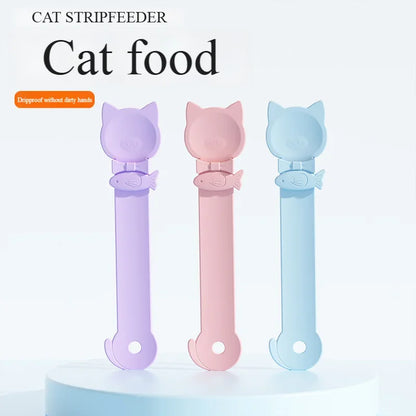猫のしっぽの形をしたペット用給餌スプーン フードスプーン 猫用ストリップスクイーズ給餌ディスペンサー 屋内用 子犬用 子猫用 おやつ 液体フードスプーン