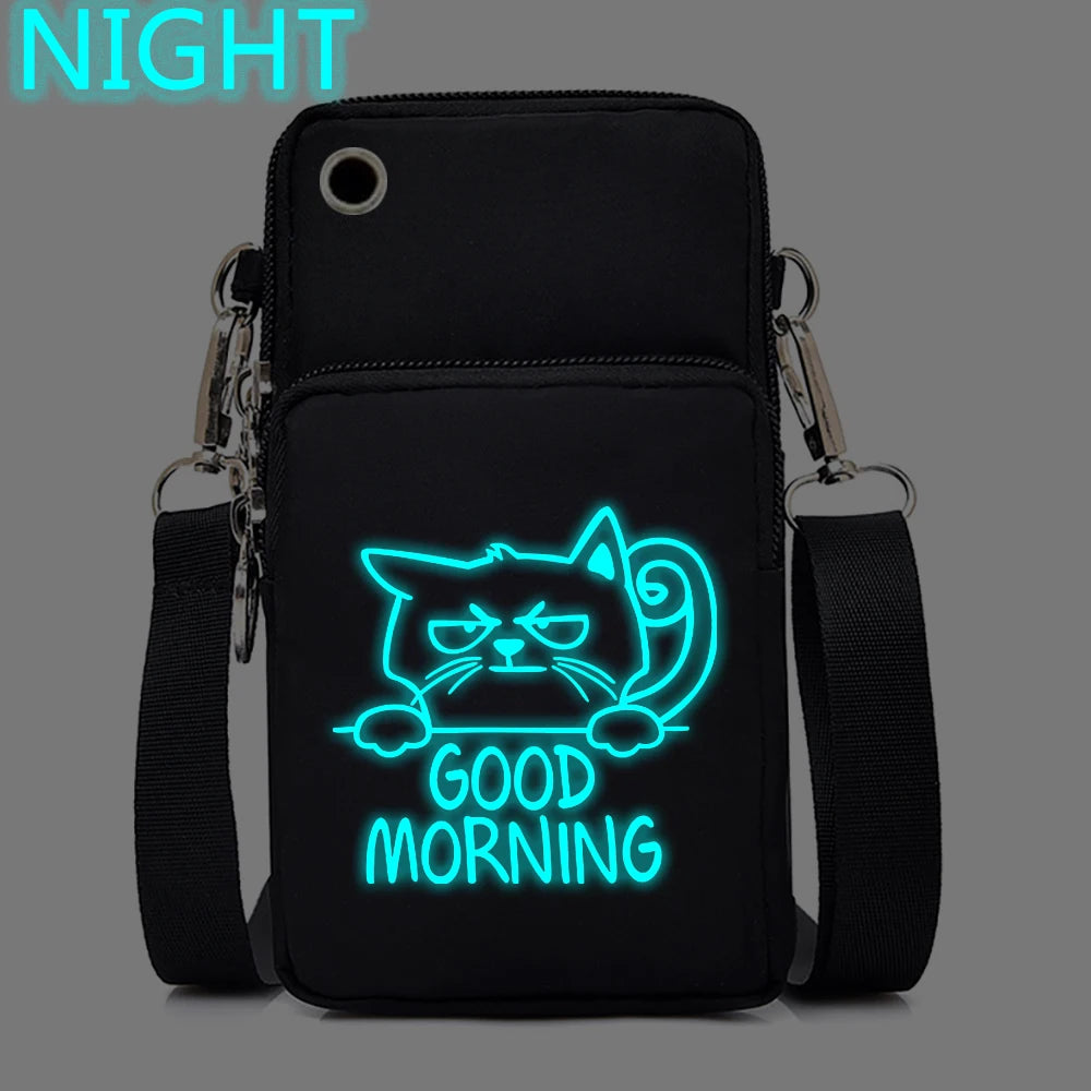 Women Luminous Messenger Bag Animal Lovers Hanging Neck Purse