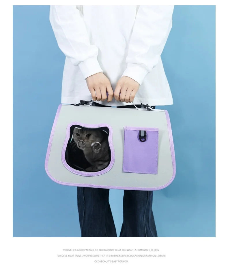 Cat Bag Portable Dog Tote Bag Breathable Backpack Carrier Small Dog Foldable Cat Carrier Large Space Travel Transport Bag