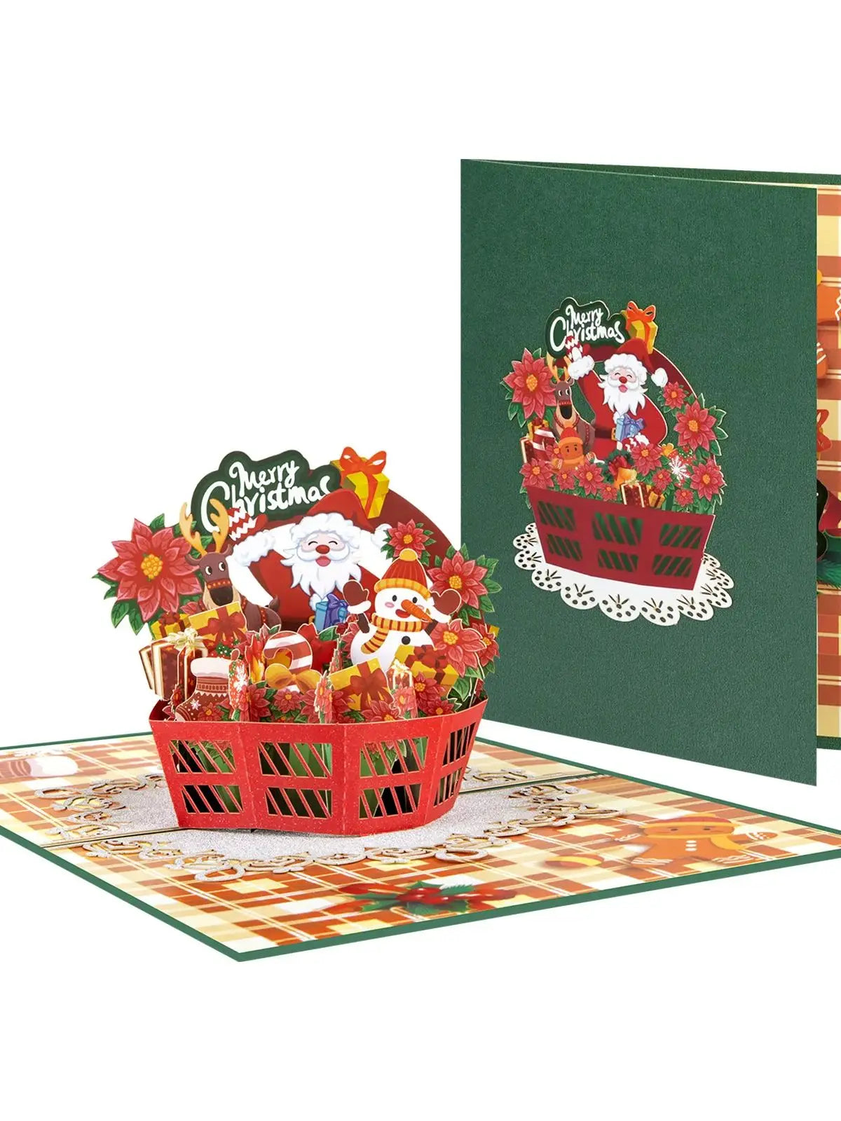 Christmas Pop Up Card, Christmas Bouquet Popup Card, Happy Holidays New Year