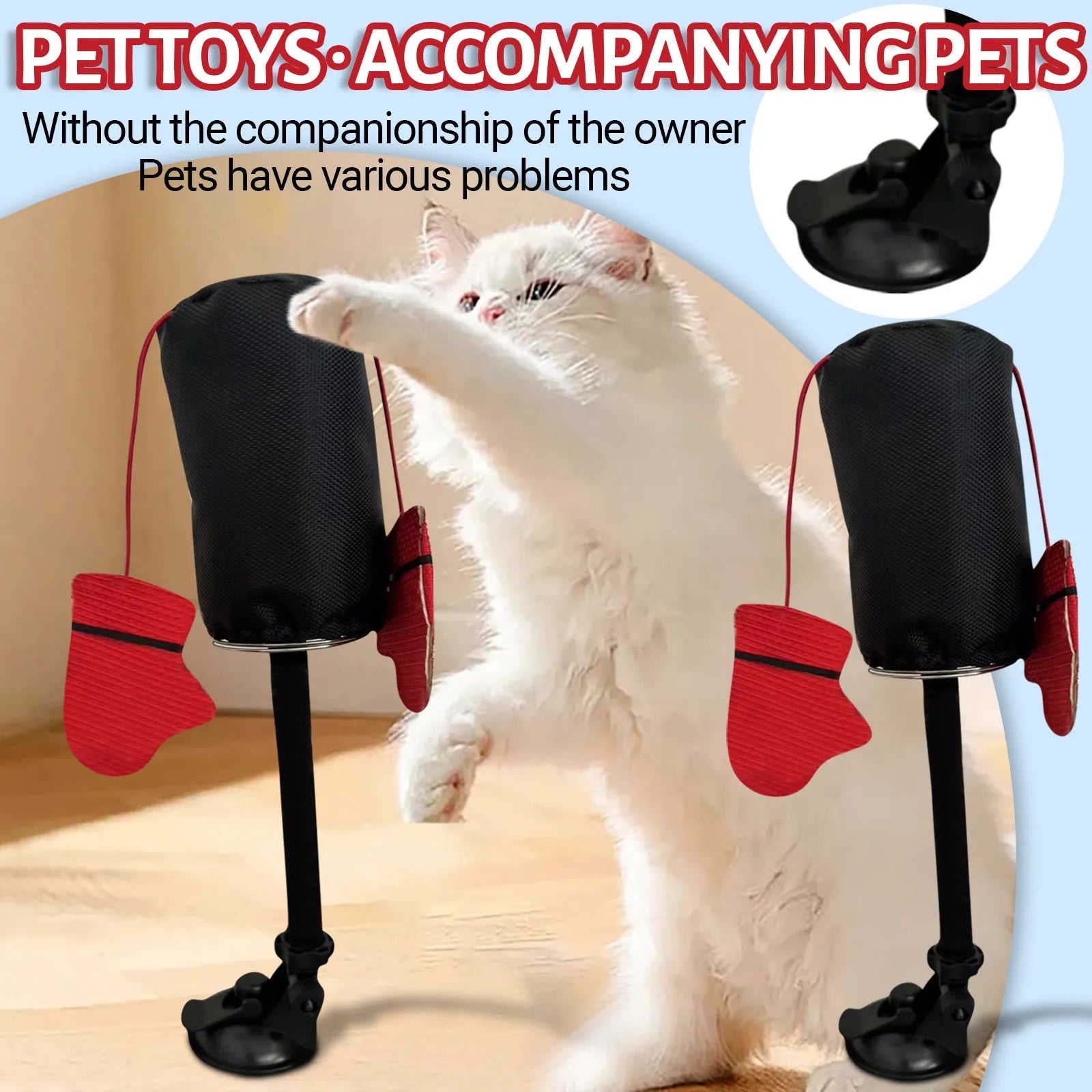 New Connects Punching Bag with Boxing Gloves Filled with Catnip Cat Boxing Toys