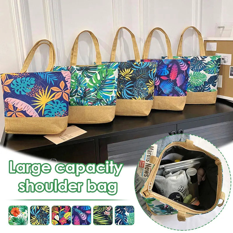 Women Handbag Floral Printed Beach Shopping Large Capacity Tote Bag Fashion Casua High Capacity Travel Ladies Shoulder Bag New