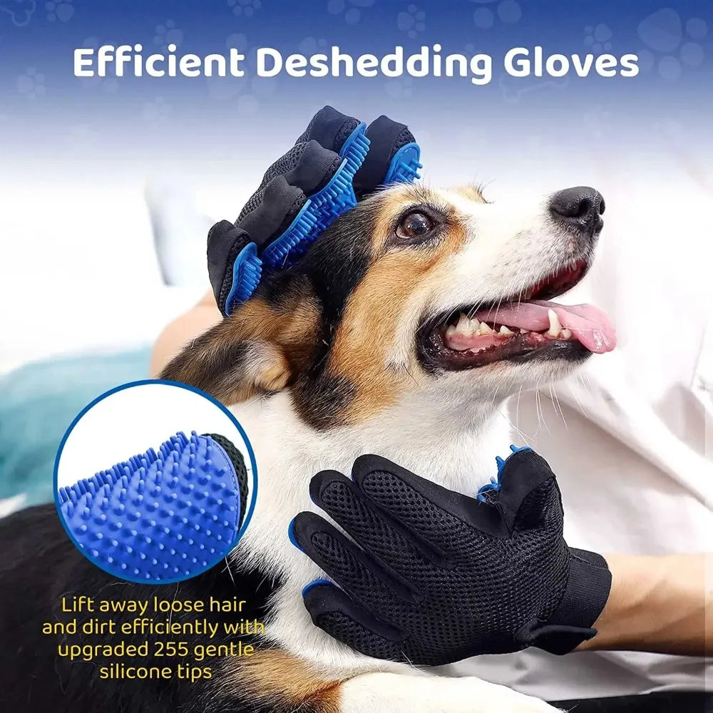 2PCS/1Pair Dog Pet Grooming Glove TPE Dogs Cats Brush Comb Remove Hair Gloves Dogs Bath Cleaning Supplies Animal Massage Combs