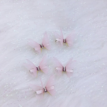 5PCS New Cute Princess Mesh Double-layer Butterfly Lovely Girls Hairpins Children Headwear Hairgrip Hair Clips Hair Accessories