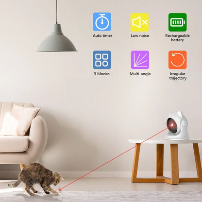 猫用レーザーおもちゃ 自動充電式モーション ランダム起動インタラクティブ猫おもちゃ 室内猫/犬/子猫用 スロー&amp;ファストモード