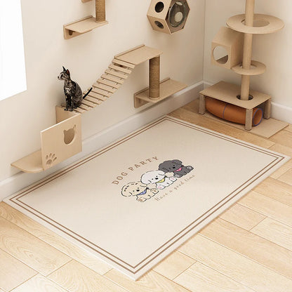 ペット用ゴミ箱 PVC防水・尿パッド付き犬用フェンス 犬小屋 滑り止めプラスチックカーペット 掃除不要