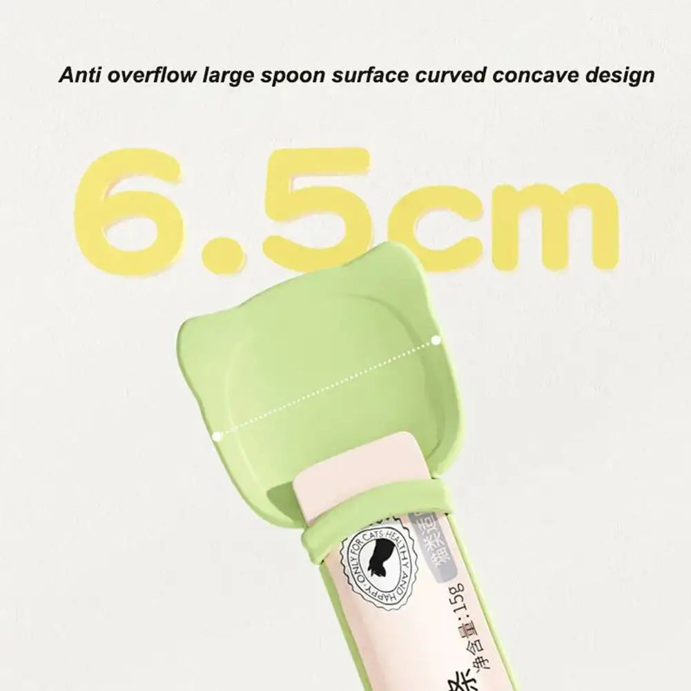 Pet Feed Spoon Food Scoop Cat Strip Squeezer Feeder Dispenser Indoors Puppy Kitten Snack Liquid Food Scoop Kitty Pet Supplies