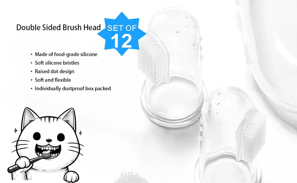 Silicone Soft Pet Finger Cuff Toothbrushes Dog Brush Bad Breath Tartar Teeth Care Tool Cat Cleaning Scrub Silicagel Pet Supplies