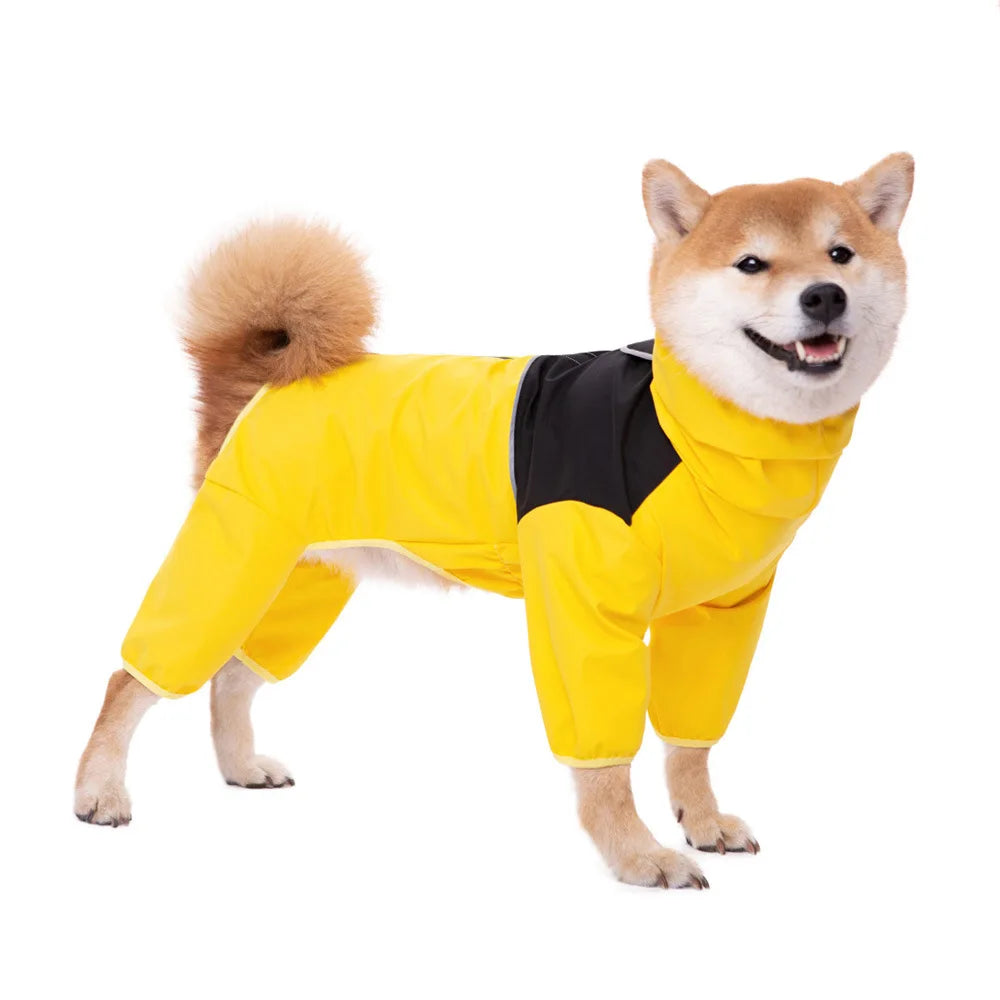 Medium And Large Dog Raincoat Labrador Golden Retriever Shiba Lnu Four Feet Waterproof Dog Clothes Anti Storm Coat Pet Raincoat