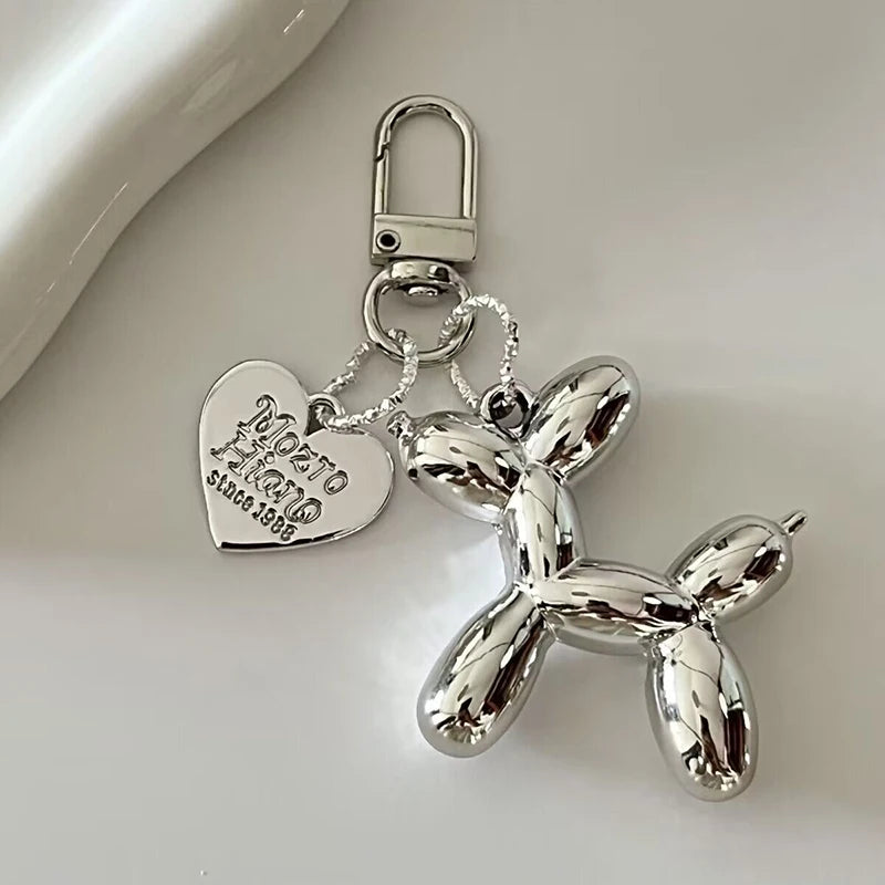 Fashion Keychain Punk Y2K Balloon Dog Keychains for Women Bag Pendant Jewelry Trinket Girl's Car Key Ring