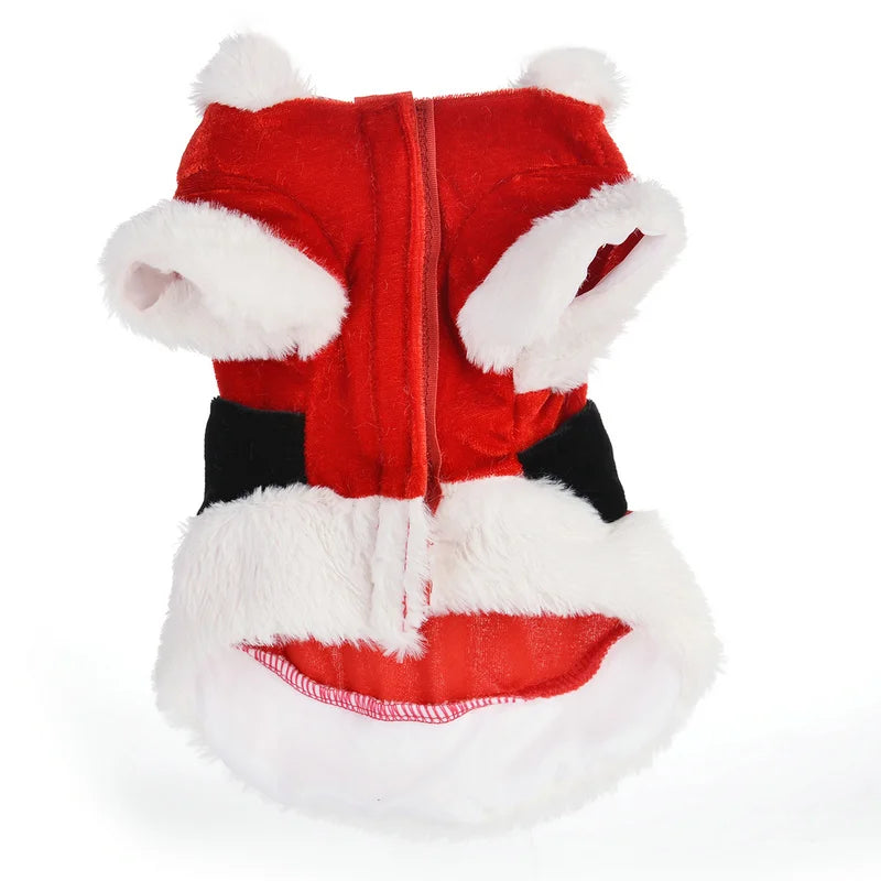 Santa Christmas Costume Clothes for Pet Small Dogs Winter Dog Hooded Coat Jackets Puppy Cat Clothing Chihuahua Yorkie Outfit