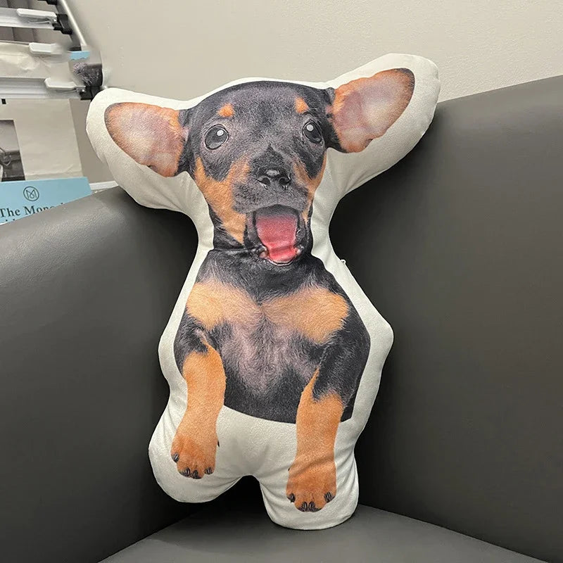 DIY Personalized Photo Custom Pillow 3D-Printed Pet Dog Cat Plush Cushion Stuffed Animal Pillow for Sofa Bed Decor Birthday Gift