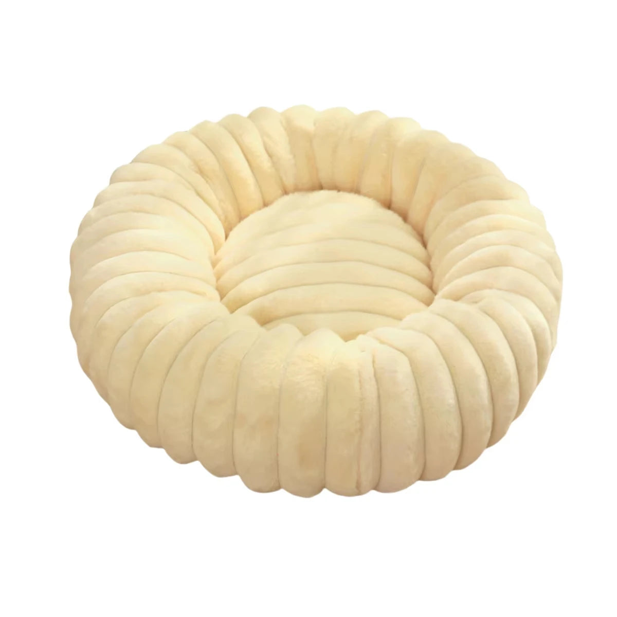 Round Plush Dog Bed for Medium Pets, Winter Soft Nest