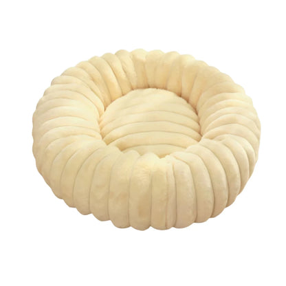 Round Plush Dog Bed for Medium Pets, Winter Soft Nest