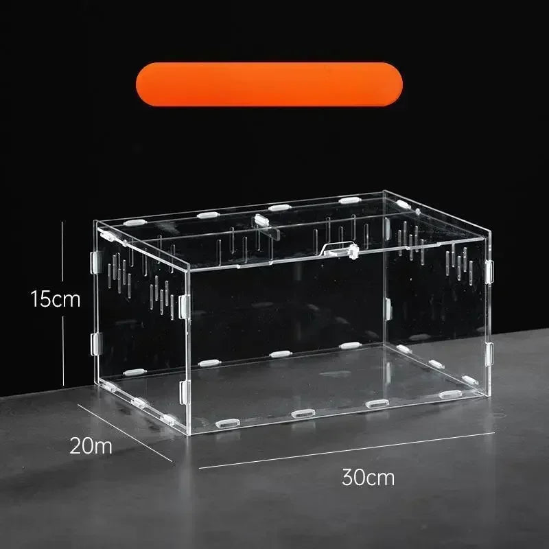 Acrylic Transparent Reptile Terrarium Breeding Box Turtle Cage Nano Arboreal Tarantula Enclosure Dearded Dragon Reptiles Habitat