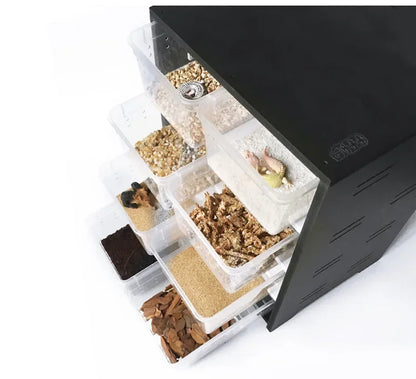 Pet Reptiles Acrylic Feeding Box 4 Layers Breeding Tank Insect Spider Turtle Cage with Heating Pad and Thermometer for Amphibian