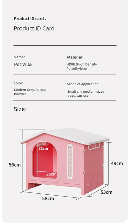 All-Season Plastic Dog House for Indoor & Outdoor Use