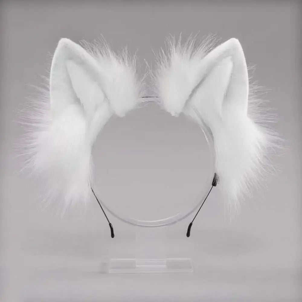 Cute Cat Ears Headband Plush Animal Hair Band Halloween Party Hair Hoops Womens Anime Cosplay Headwear Fancy Props Hair Ornament