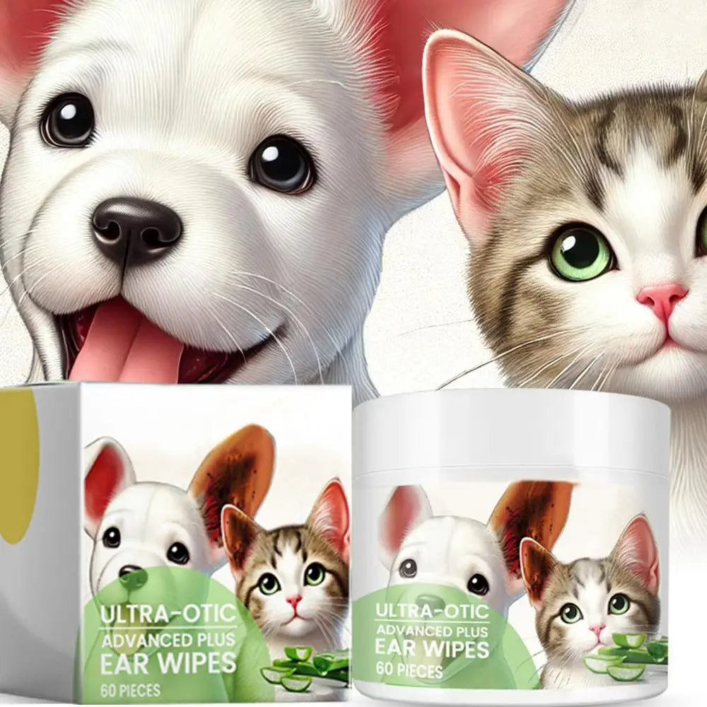 Dog Ear Cleaner Wipes Effective Cat Ear Wipes Dog Ear Cleaning Pads Soothing Dog Ear Cleaner Cat Ear Cleaner Wipes for Pet Dogs