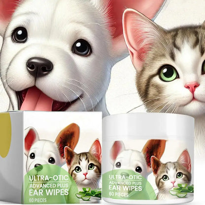 Dog Ear Cleaner Wipes Effective Cat Ear Wipes Dog Ear Cleaning Pads Soothing Dog Ear Cleaner Cat Ear Cleaner Wipes for Pet Dogs