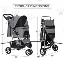 foldable pet stroller, 3 wheel dog cart, cat stroller with basket, small dog stroller foldable, medium dog trolley, Furvorite pet carrier, foldable pet travel bag, portable cat stroller, lightweight dog stroller, B0004 pet cart