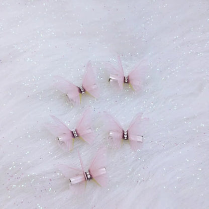 5PCS New Cute Princess Mesh Double-layer Butterfly Lovely Girls Hairpins Children Headwear Hairgrip Hair Clips Hair Accessories