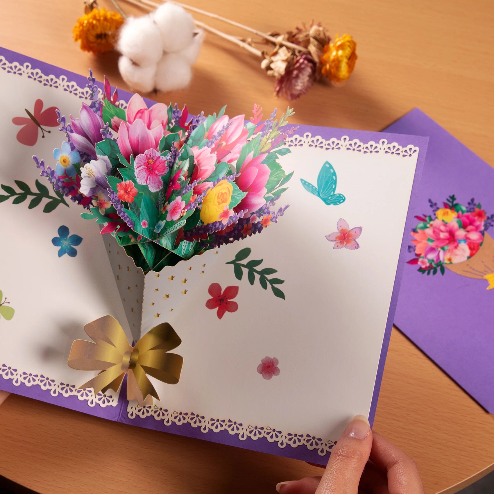 Pop-Up Flower Card Flora 3D Greeting Card for Birthday and Festivals