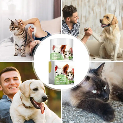 Dog Ear Cleaner Wipes Effective Cat Ear Wipes Dog Ear Cleaning Pads Soothing Dog Ear Cleaner Cat Ear Cleaner Wipes for Pet Dogs
