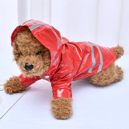 Waterproof Dog Raincoat with Hood & Reflective Strip Jacket