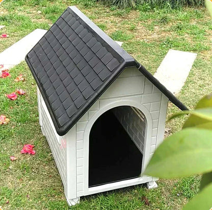 Outdoor Plastic Dog Kennel – Rainproof, Ventilated, Detachable