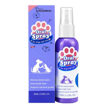 Pet Oral Care Spray – Dog Breath Freshener & Teeth Cleaner 30ml