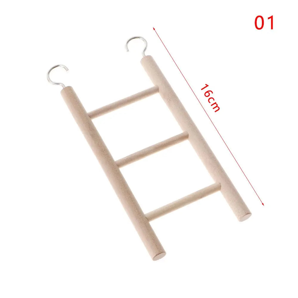 Wooden Ladder Swing Scratcher Climbing Ladder Hamsters Parrot Toys Pet Supplies