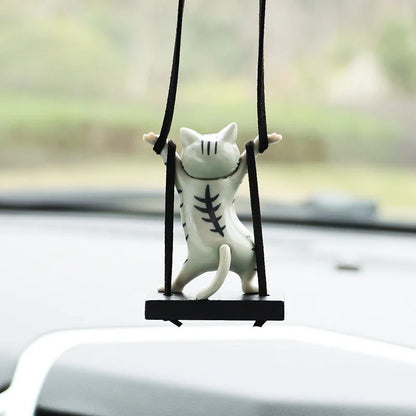 Car Pendant Creative Cute Branch Cat Rearview Mirror Pendant Car Interior Decoration Car Interior Accessories Para Auto