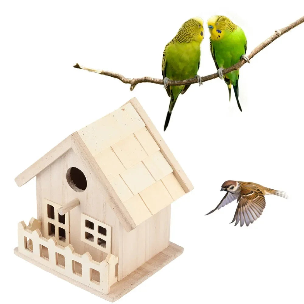 Wooden Bird house Breeding Box Budgerigar Nest Large Quantity In Stock Hanging Bird House Birds Cages & Nests