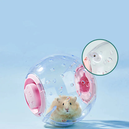 倉鼠健身球透明倉鼠跑步球輪帶牽引繩適用於小動物寵物用品14公分/18厘米