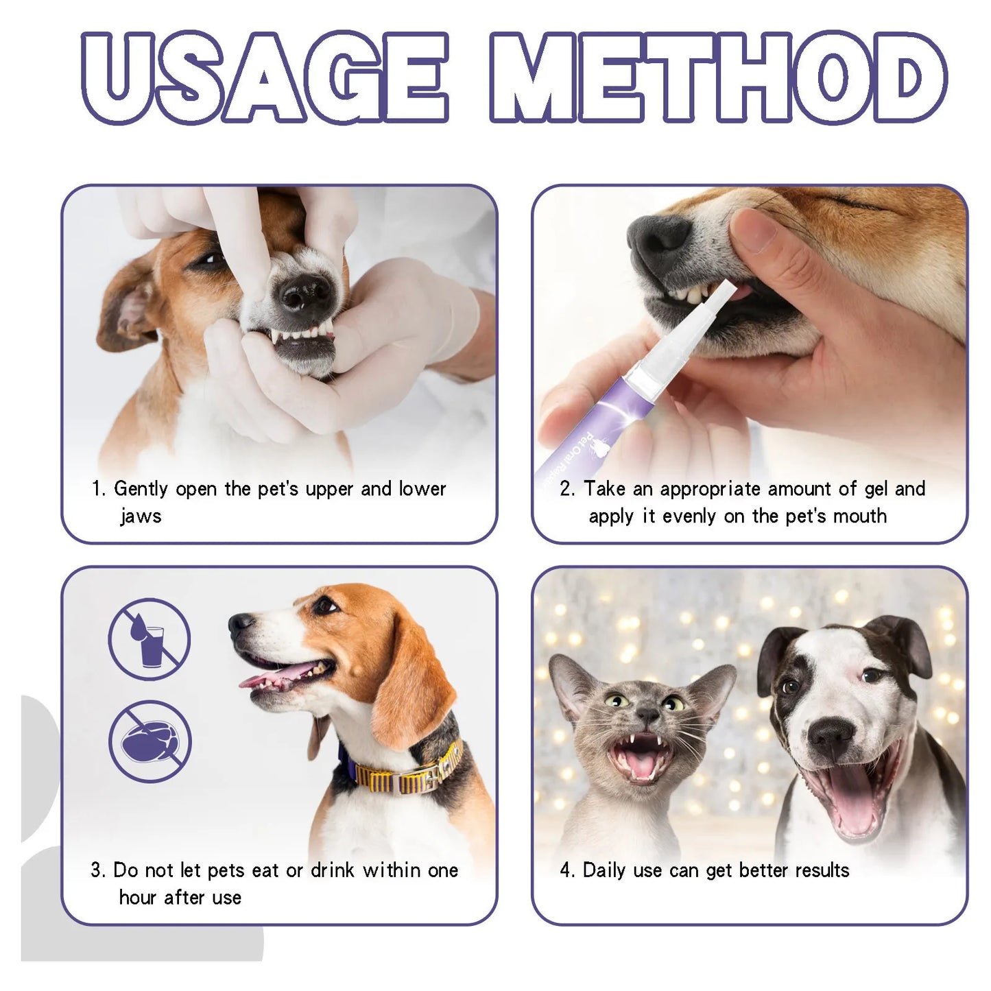 Pet Oral Gel for Dogs & Cats – Fresh Breath & Tartar Control