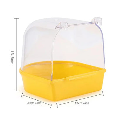 New Hanging Bird Bath Cube Parrots Bathtub Shower Box Cage Accessory for Little Canary Budgerigar Cockatiel Lovebird
