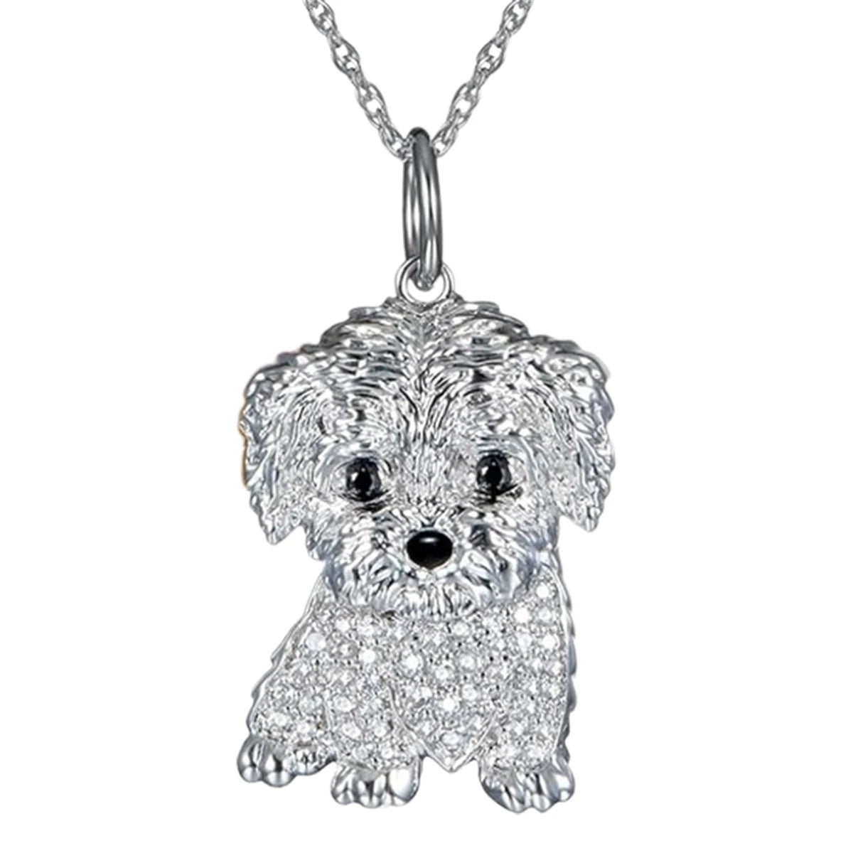 Exquisite and Cute Schnauzer Dog Pendant Necklace for Women Elegant Pet Puppy Jewelry Animal Accessories