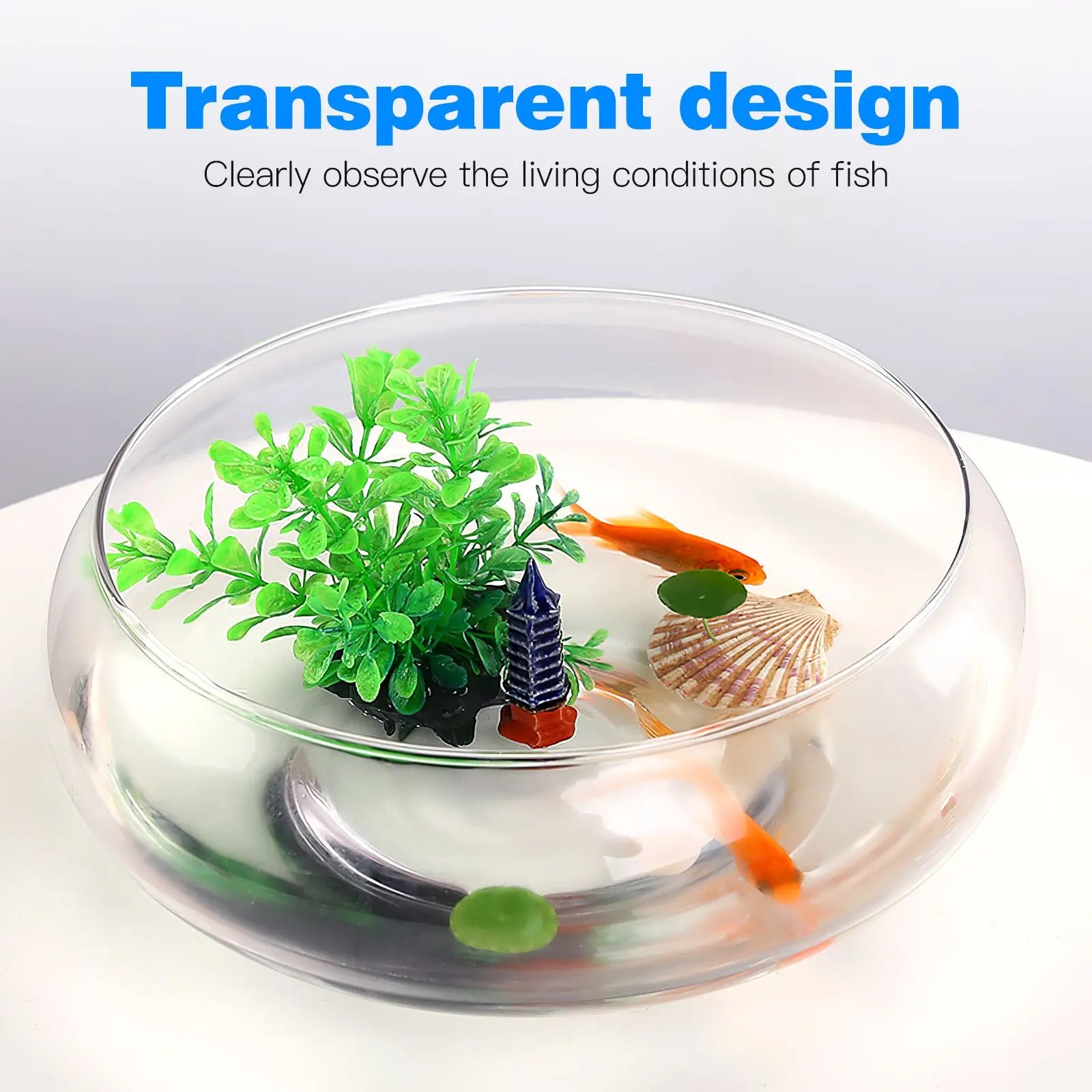 Transparent Fish Tank plastic Aquarium Tank Multi-function Betta Goldfish Tank Hydroponic vessel Desktop Tank home Office Decors