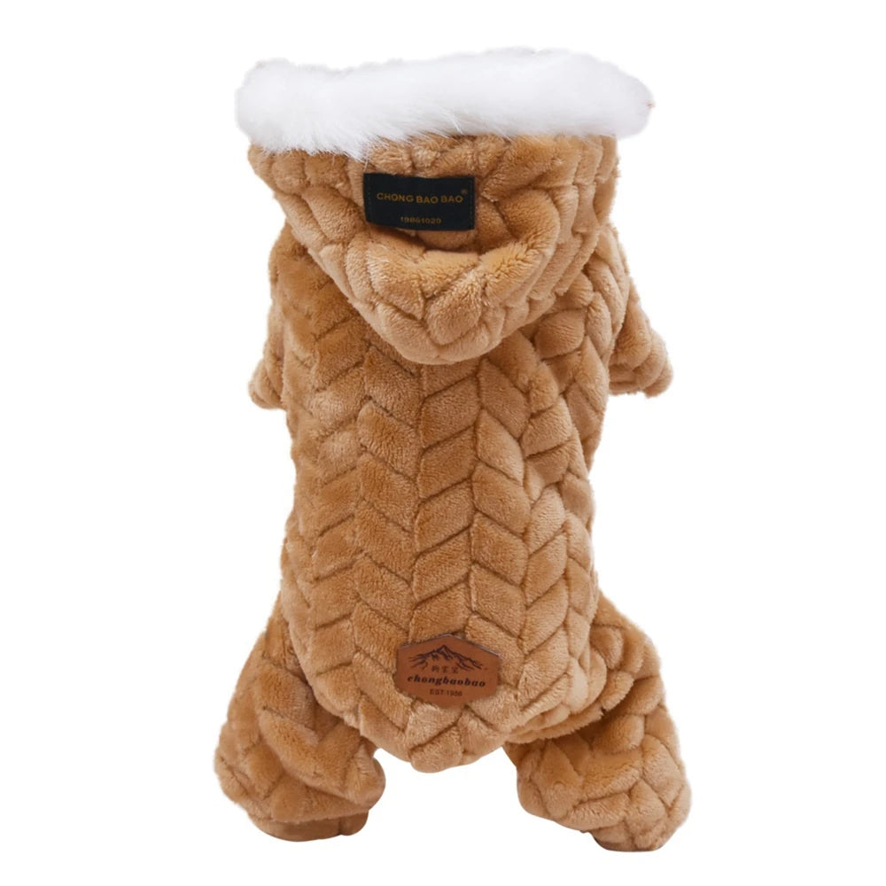 Winter Pet Dog Clothes Thicker Polyester Cotton Coat Jumpsuit Four-legged Down Jacket For French Bulldog Puppy Chihuahua