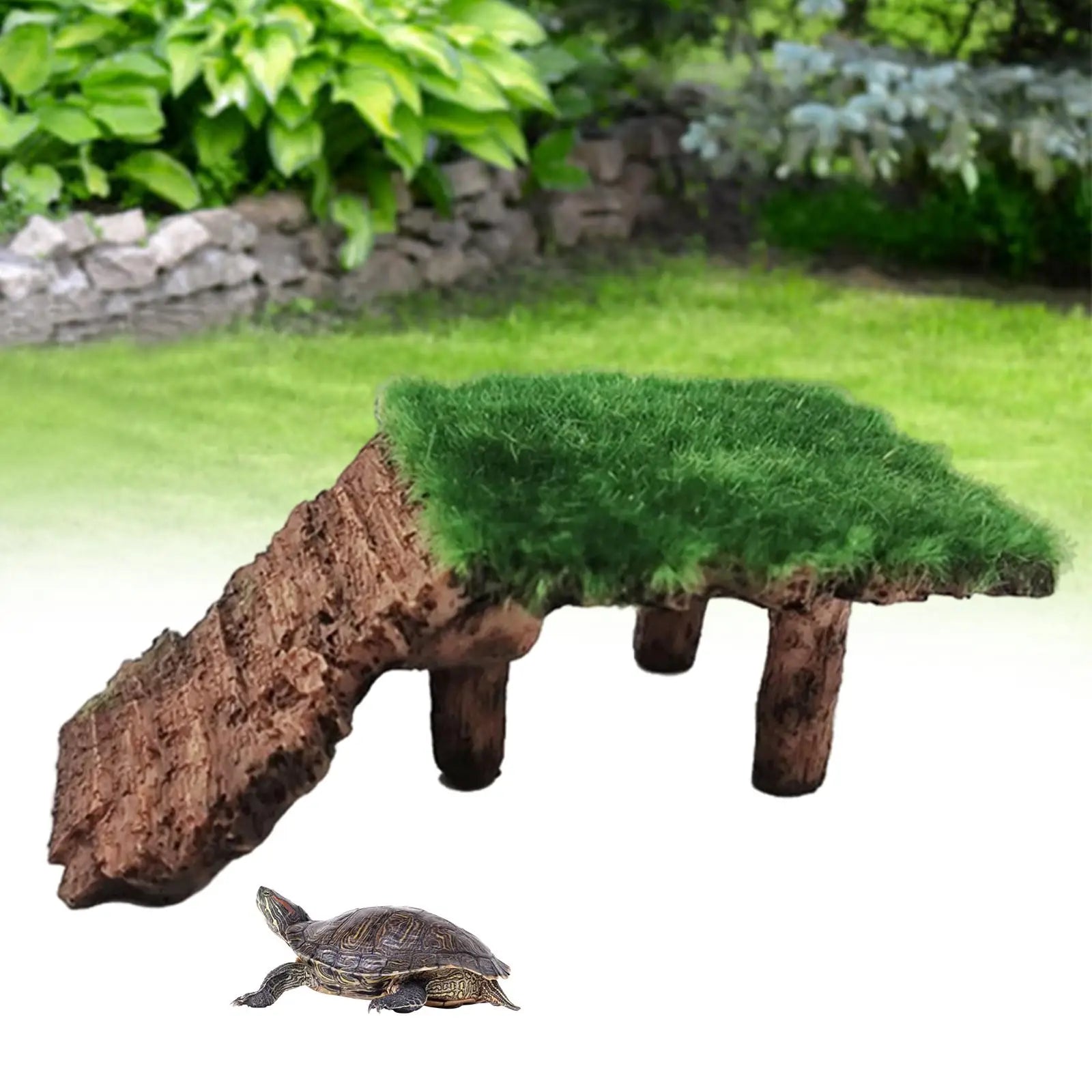 Resin Turtle Basking Platform Tortoise Resting Ramp Step Reptile Lawn Climbing Ladder for Fish Tank Landscaping Decoration